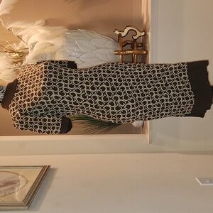 GUESS BROWN  and Cream Patterned Midi  SWEATER Dress  SMALL SIZE